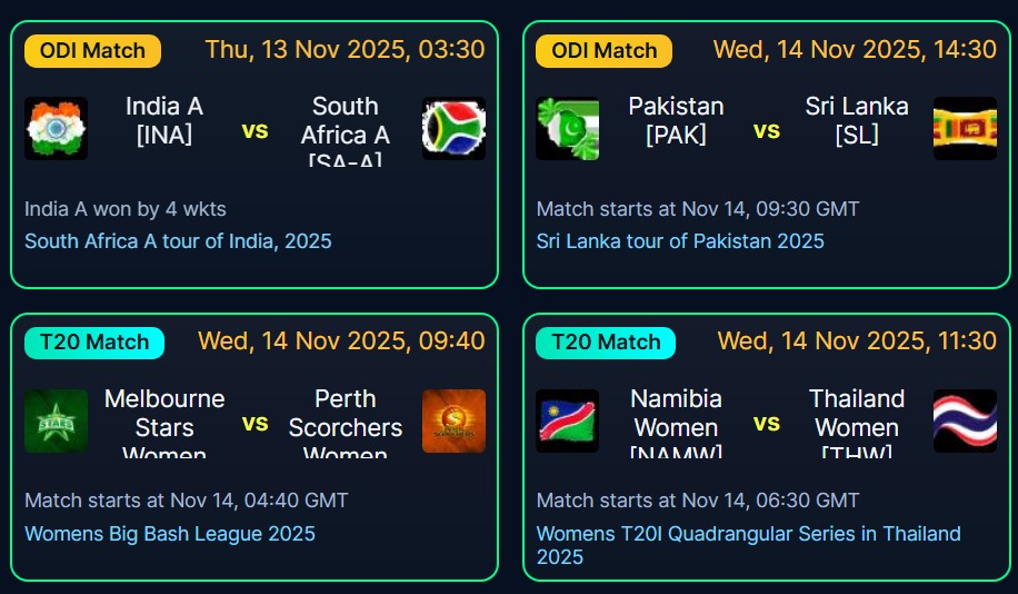 Cricket live score widget for website